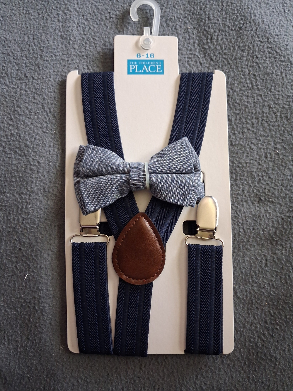 The Childrens Place Navy Suspenders with Bow Tie